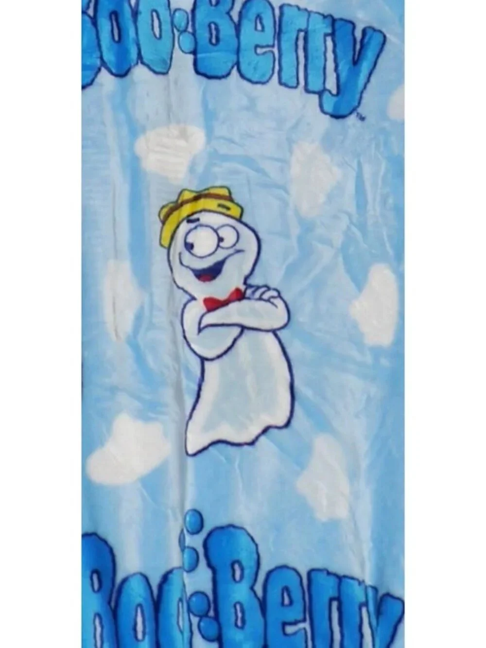 Boo Berry Cereal Ghost Plush Throw Blanket 60x70 Halloween NWT Blue Halloween